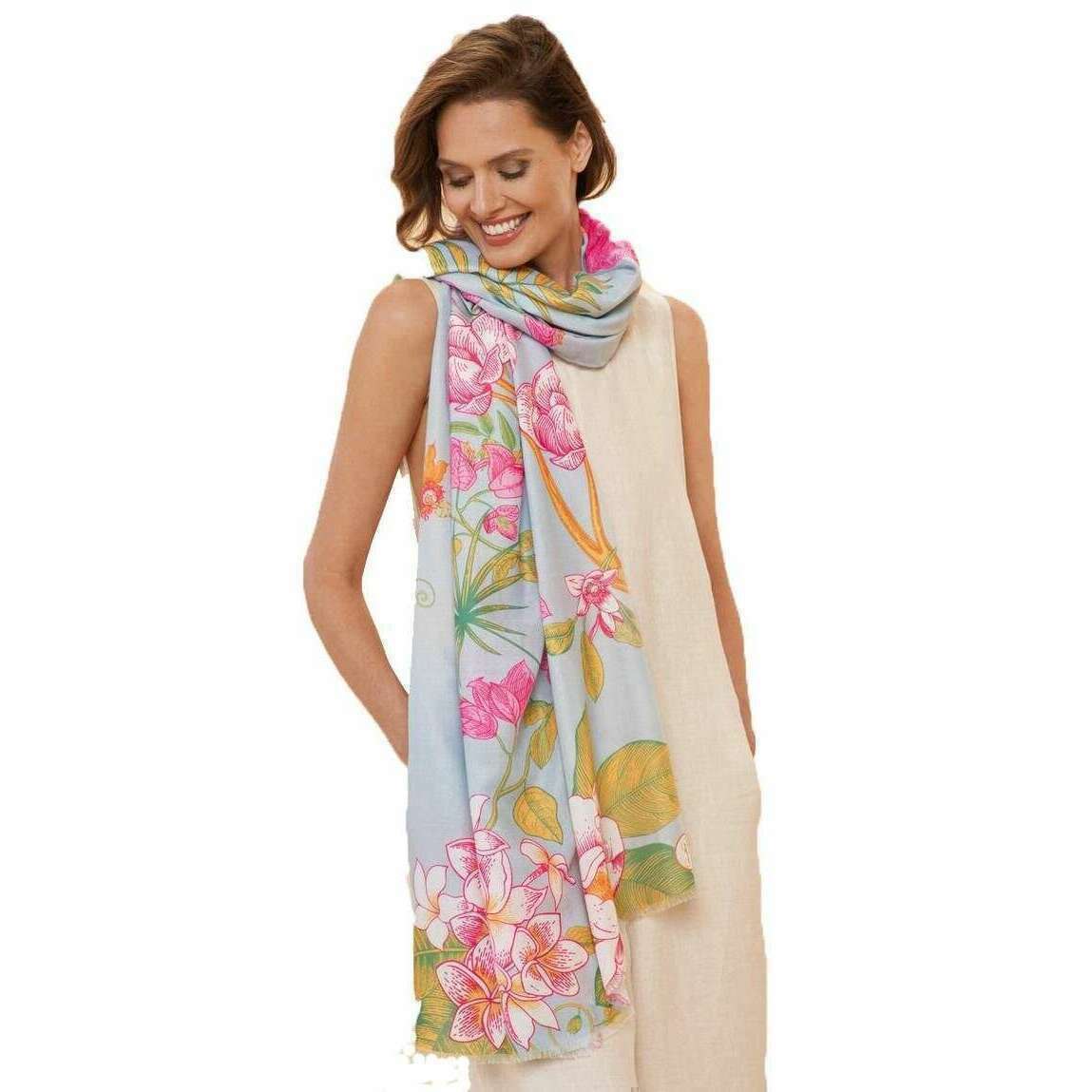 Powder Printed Floral Jungle Scarf - Lavender - Image 2