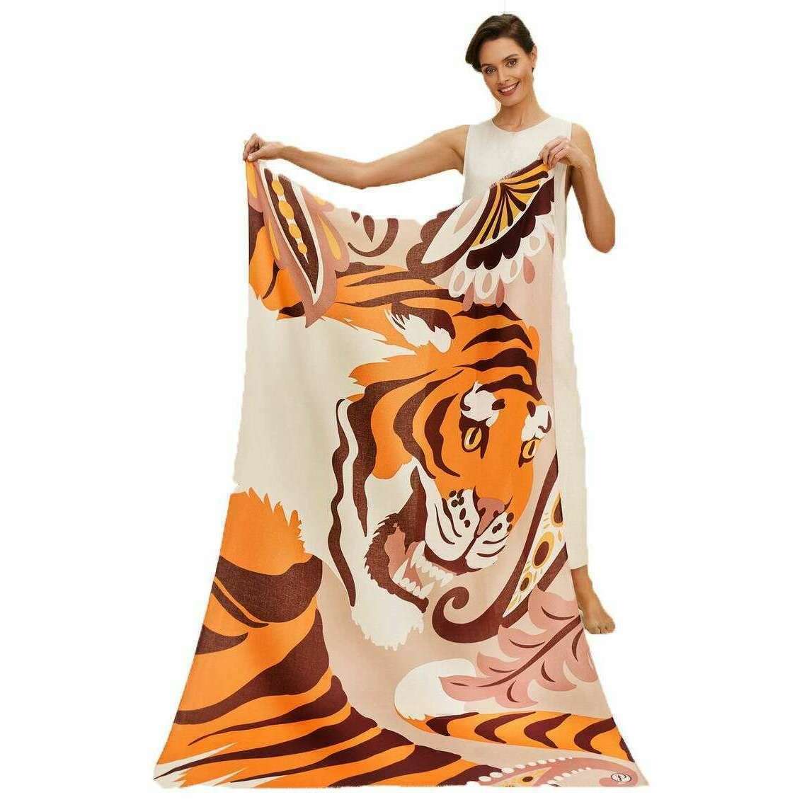 Powder Printed Thrill of the Tiger Scarf - Dusky Rose - Image 3