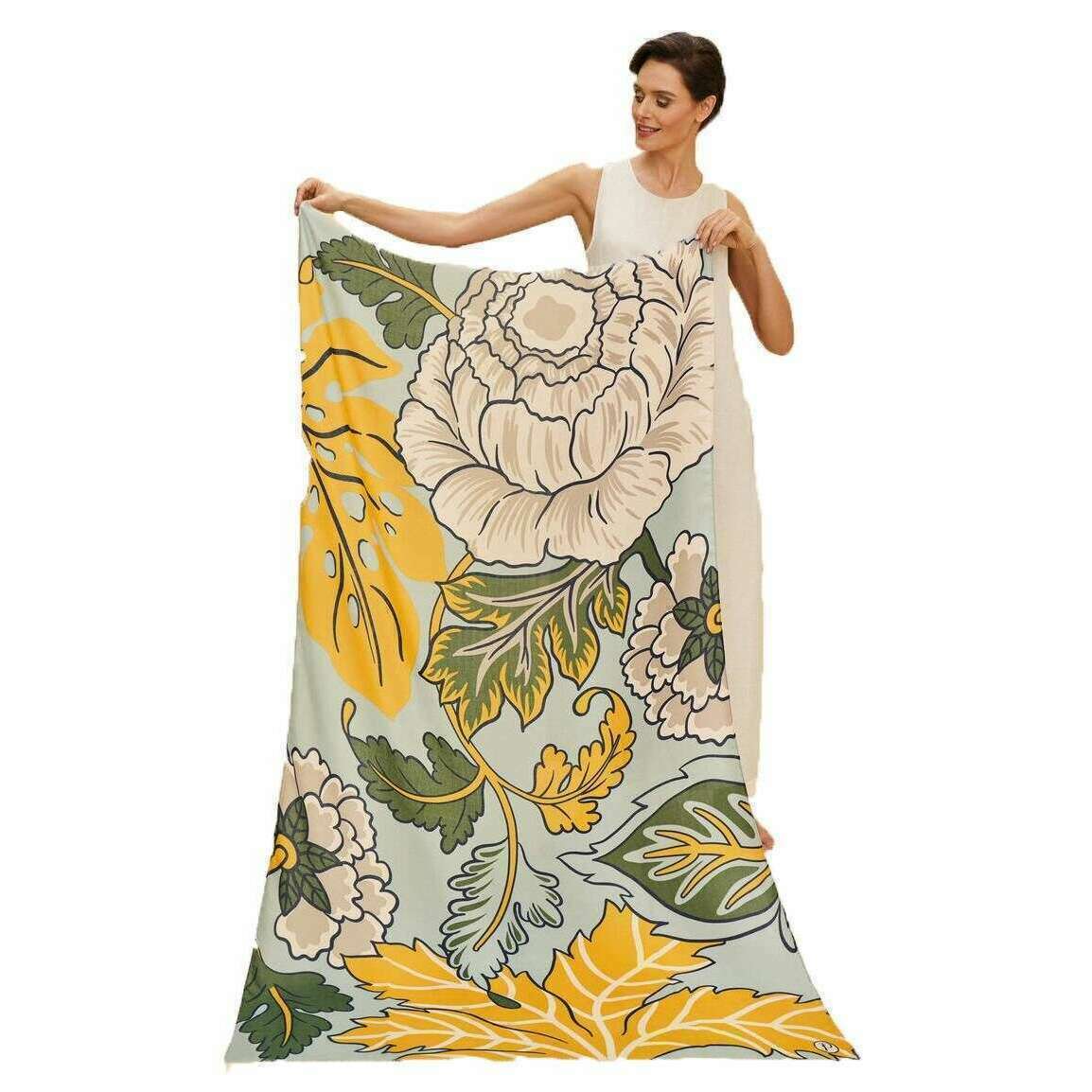 Powder Printed Wild Floral Scarf - Ice Blue - Image 3