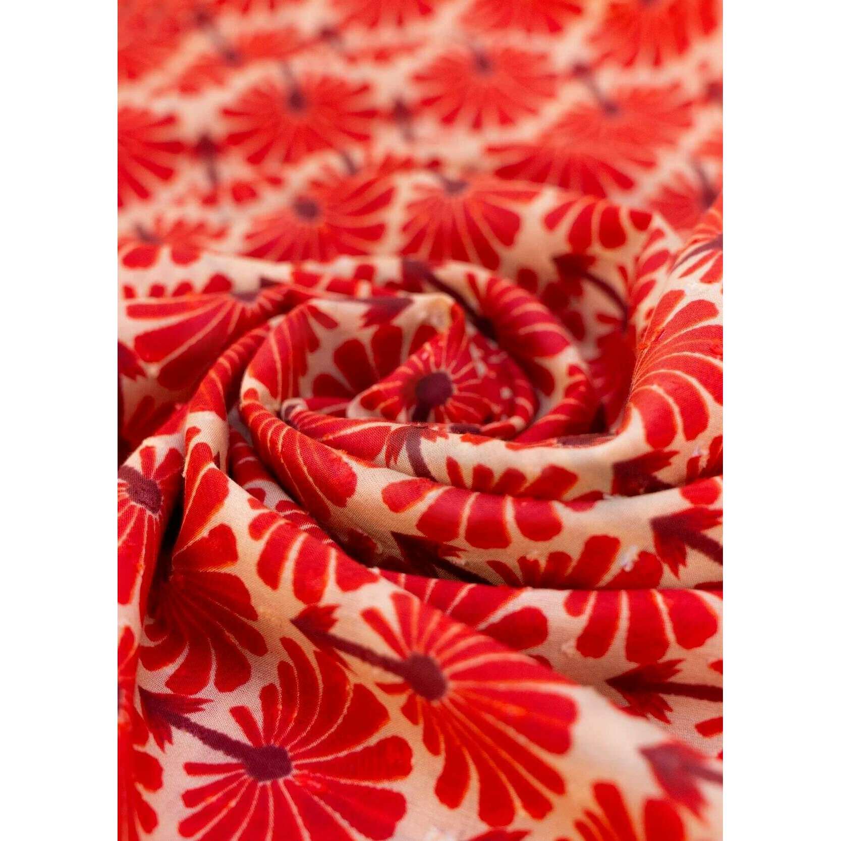 Powder Rouge Palms Infinity Scarf - Red/Beige - Image 3