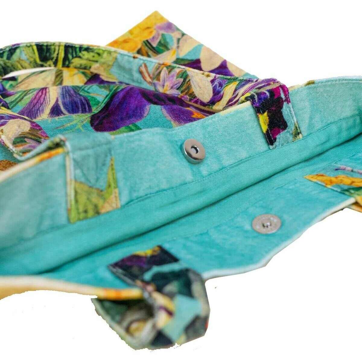 Powder Spring Flora Velvet Tote - Blue/Purple/Beige - Image 2