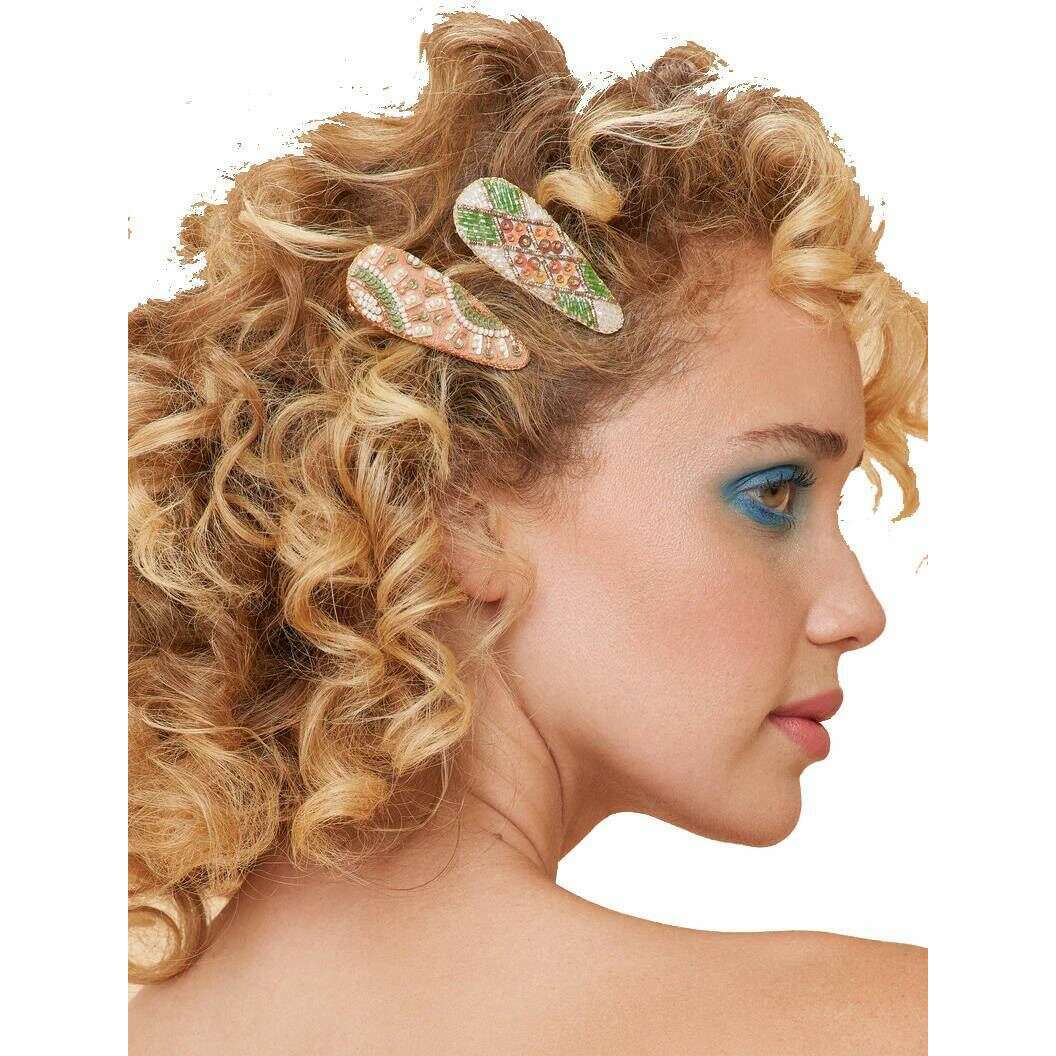 Powder Sunny Hair Clips - Pink/Green/Cream - Image 2