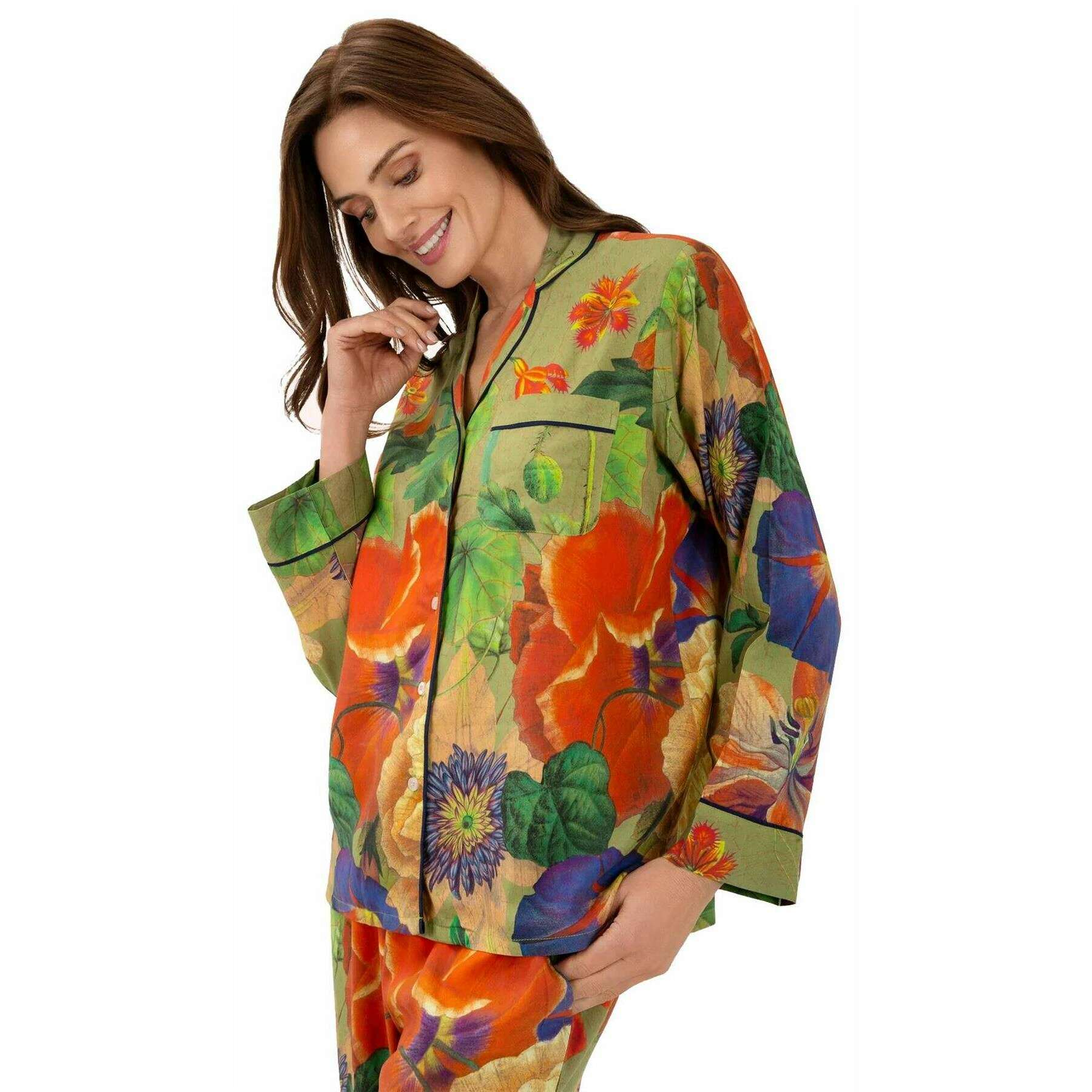 Powder Supersoft Botanical Bouquet Pyjamas - Sage Green - Image 3