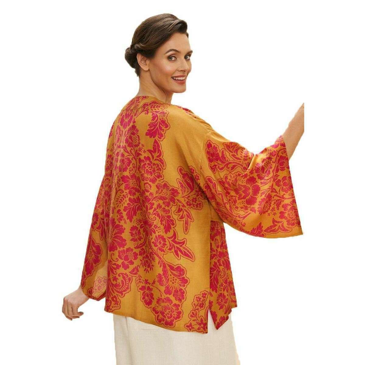 Powder Tapestry Kimono Jacket - Mustard - Image 2