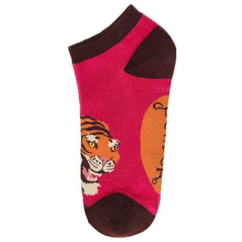 Powder Thrill of the Tiger Trainer Socks - Fuchsia Pink - Image 2