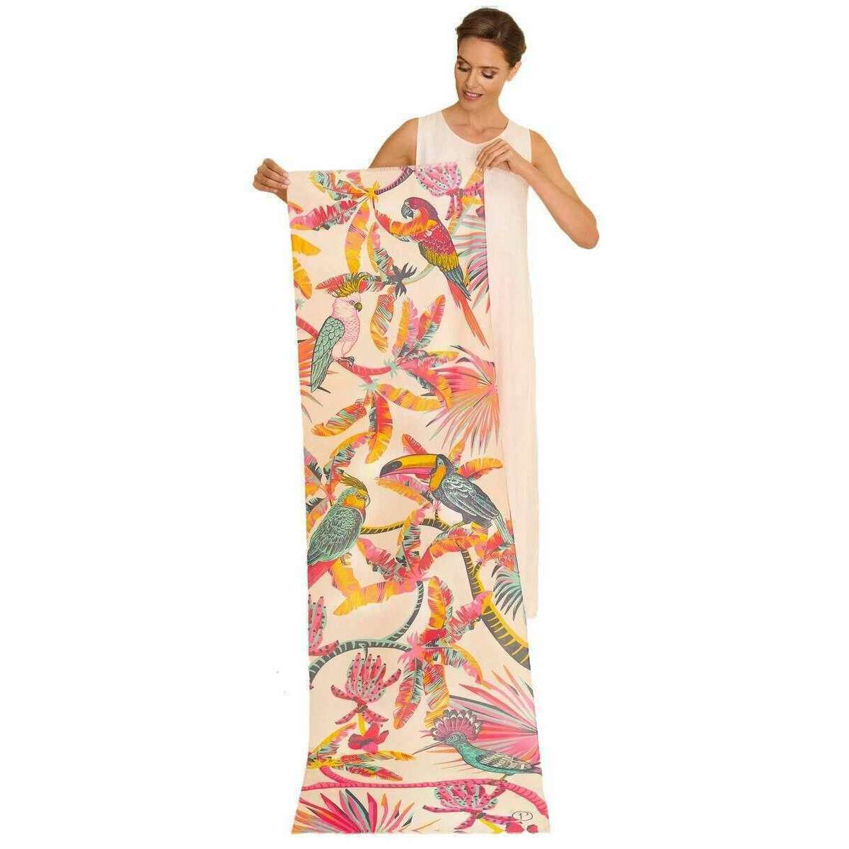 Powder Tropical Paradise Cotton Scarf - Pink/Orange - Image 3