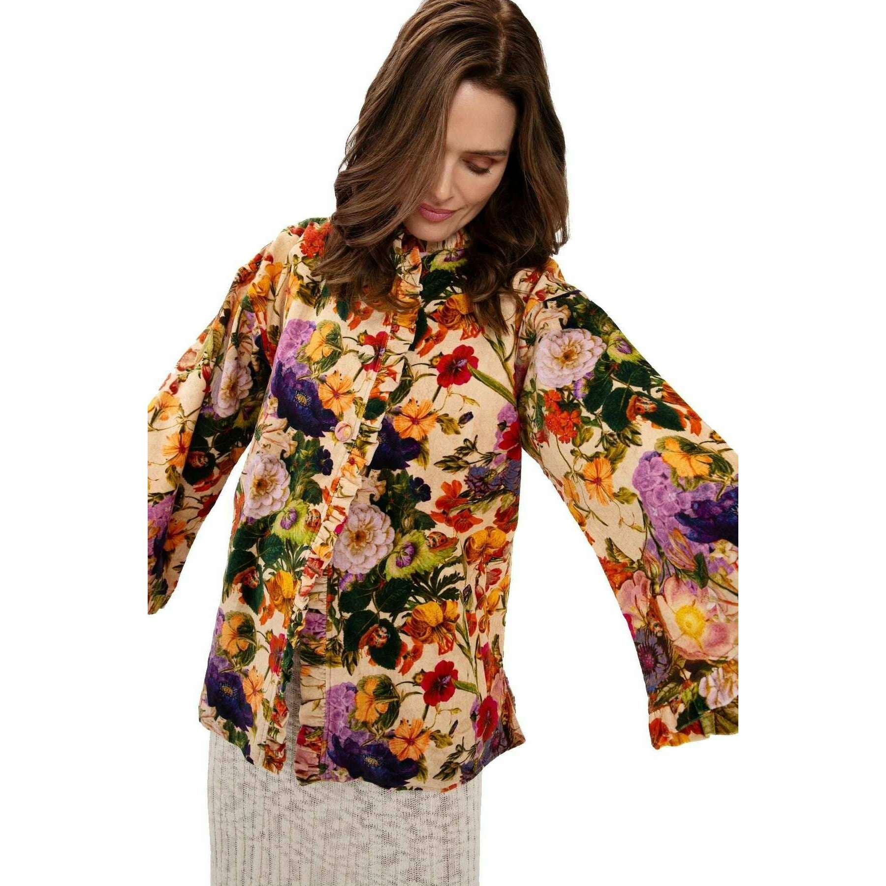 Powder Velvet Posy Jacket - Cream - Image 2