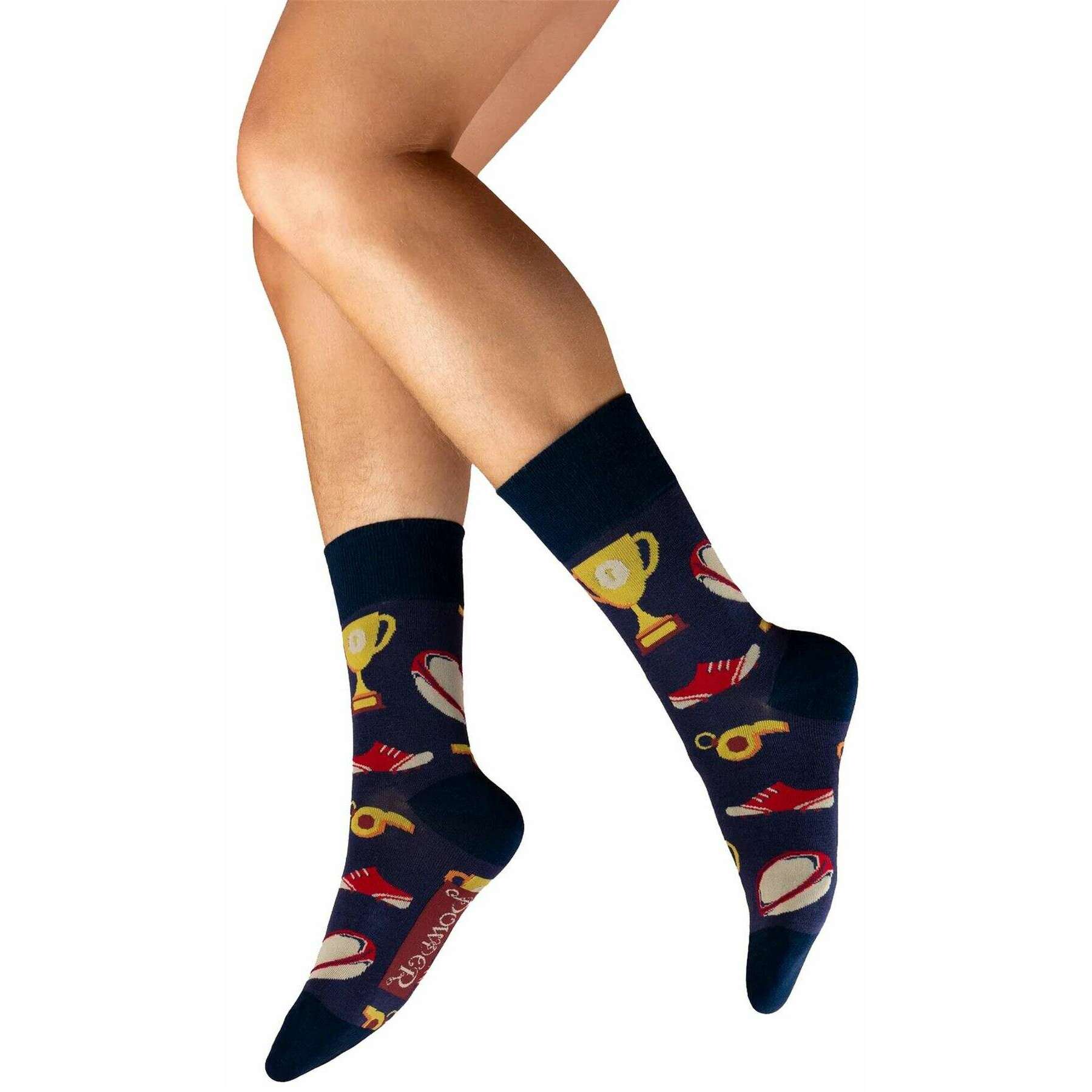 Powder Vintage Rugby Socks - Navy/Yellow/Red