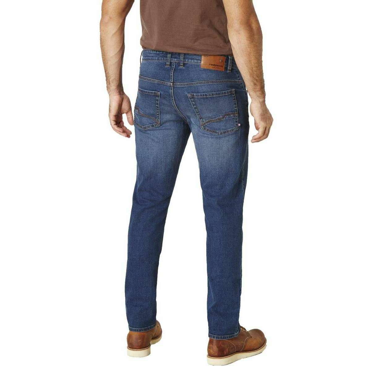 Redpoint Barrie 5-Pocket Modern Tapered Fit Jeans - Dark Stone Blue - Image 4