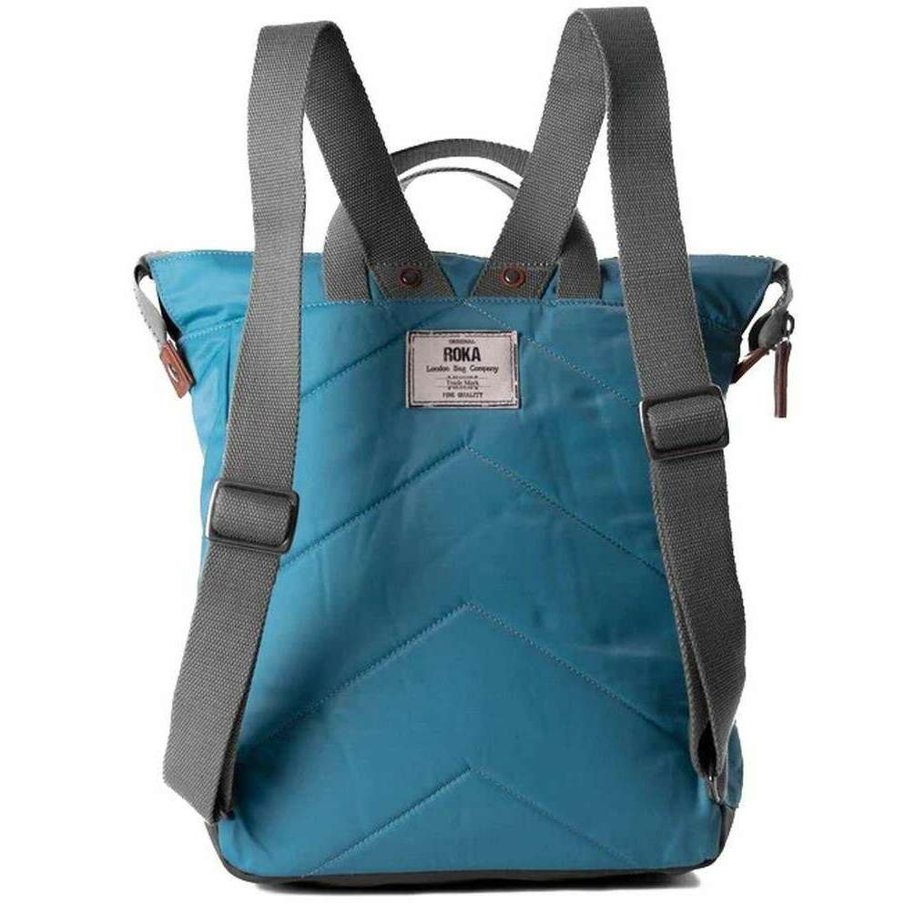 Roka Bantry B Medium Sustainable Nylon Backpack - Petrol Blue - Image 3
