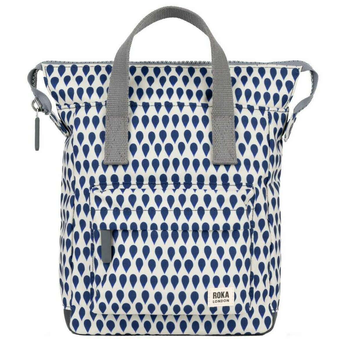 Roka Bantry B Small Denim Rain Recycled Canvas Backpack - Blue/White
