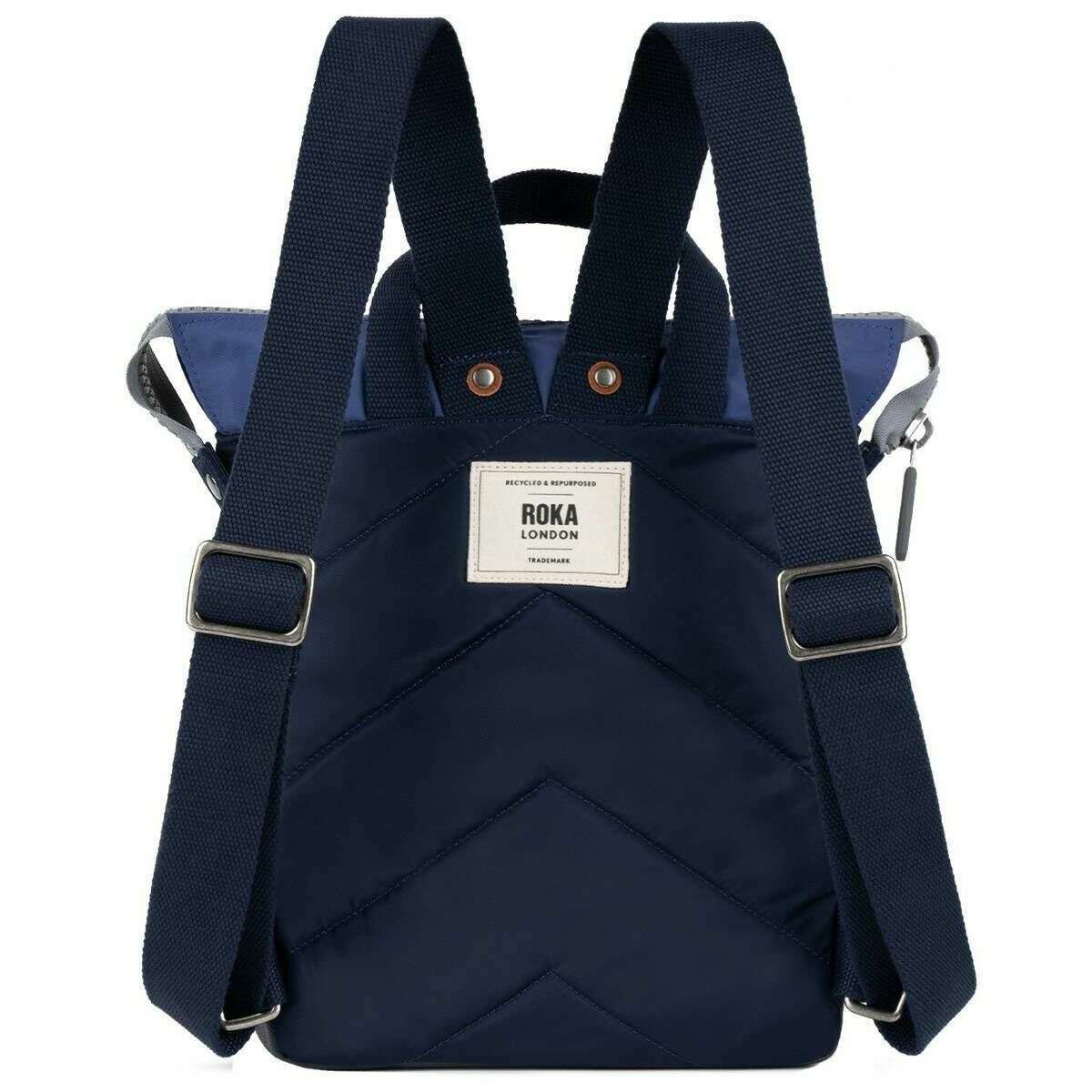 Roka Bantry B Small Indigo Tonal Recycled Canvas Backpack - Indigo Purple - Image 2
