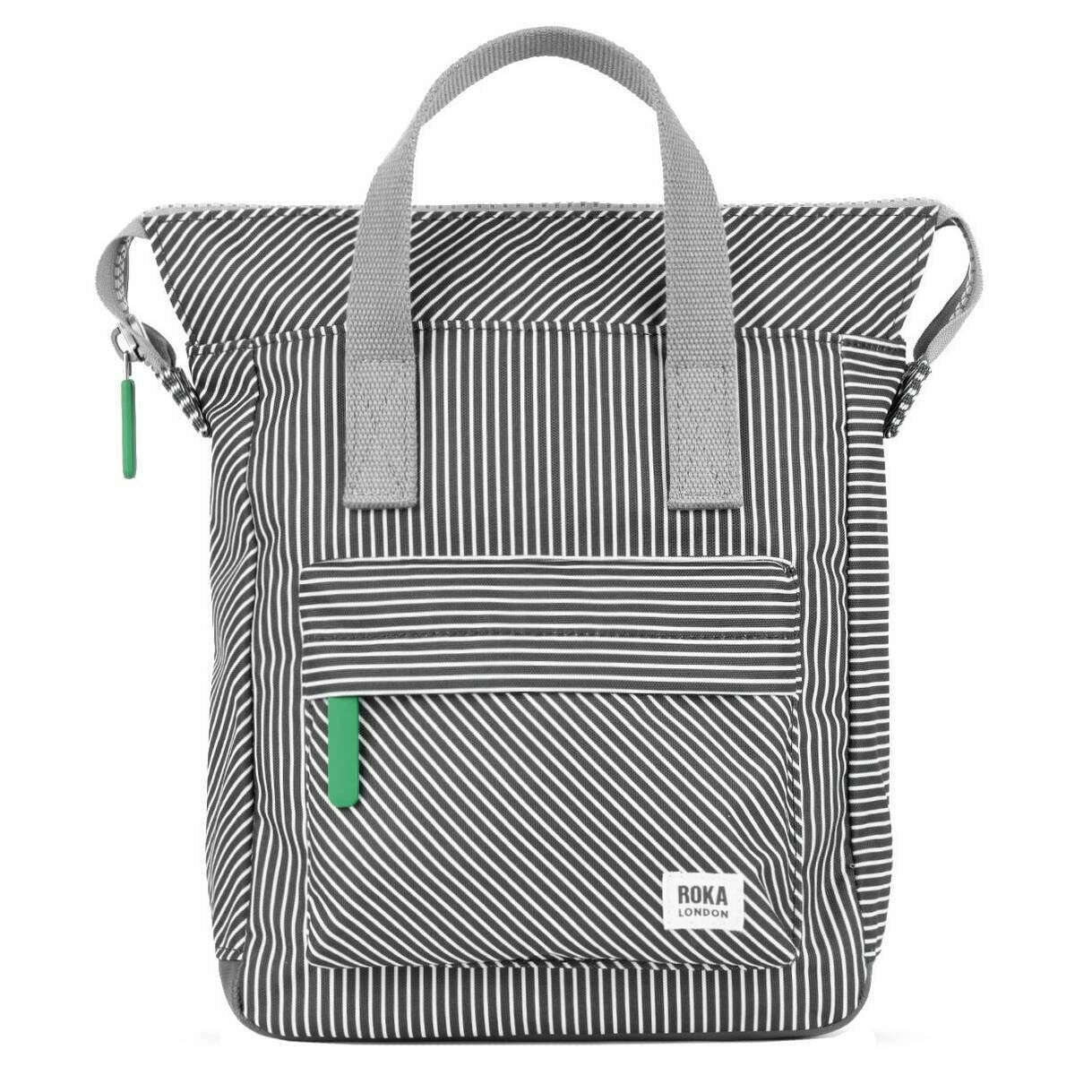 Roka Bantry B Small Mixed Hickory Recycled Canvas Backpack - Green/Black/White