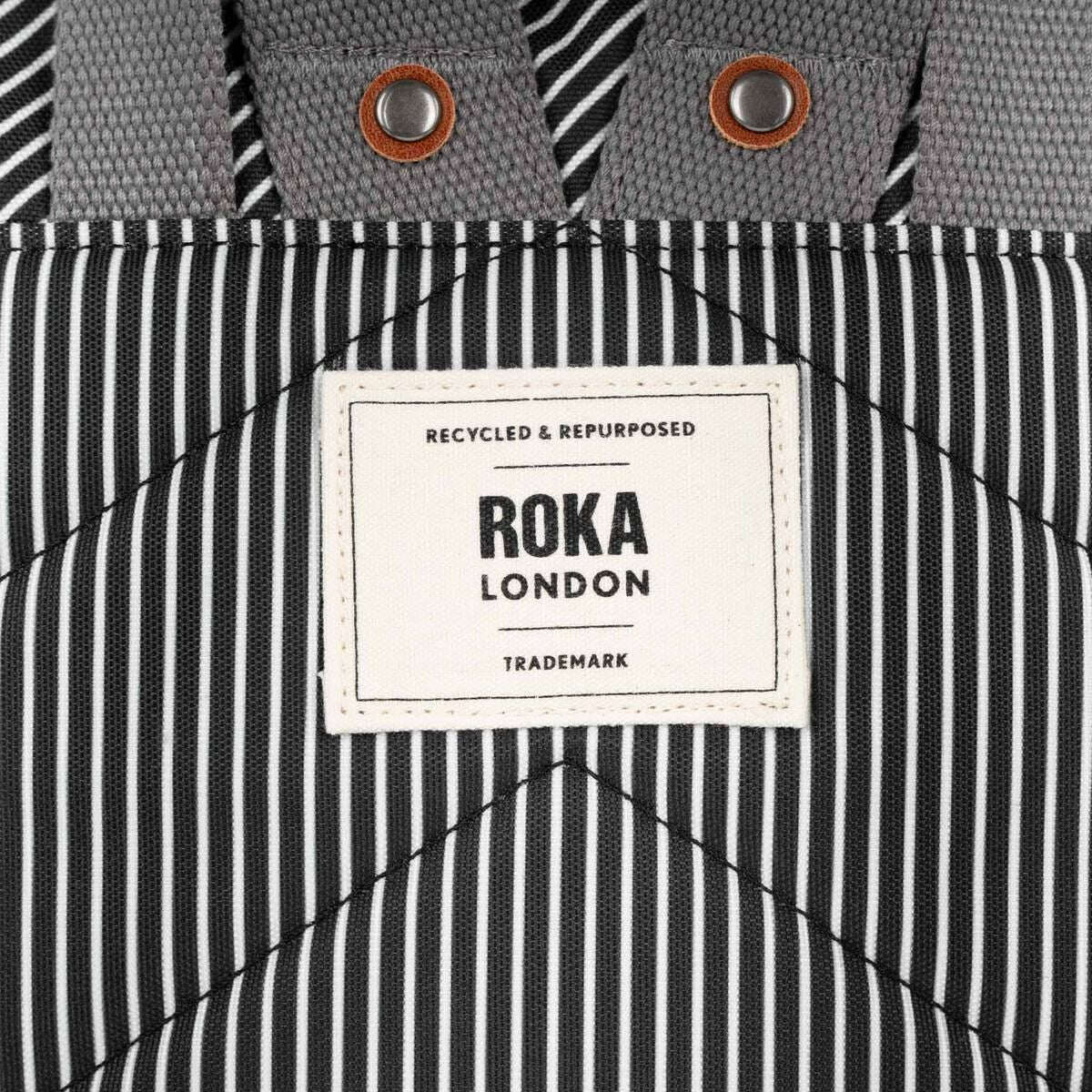 Roka Bantry B Small Mixed Hickory Recycled Canvas Backpack - Green/Black/White - Image 7
