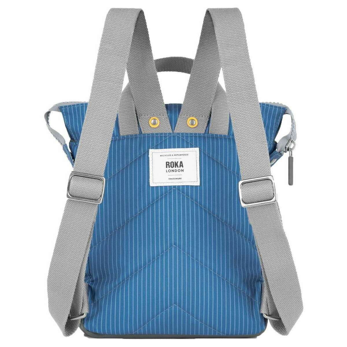 Roka Bantry B Small Recycled Canvas Backpack - Medium Wash Denim Blue - Image 2