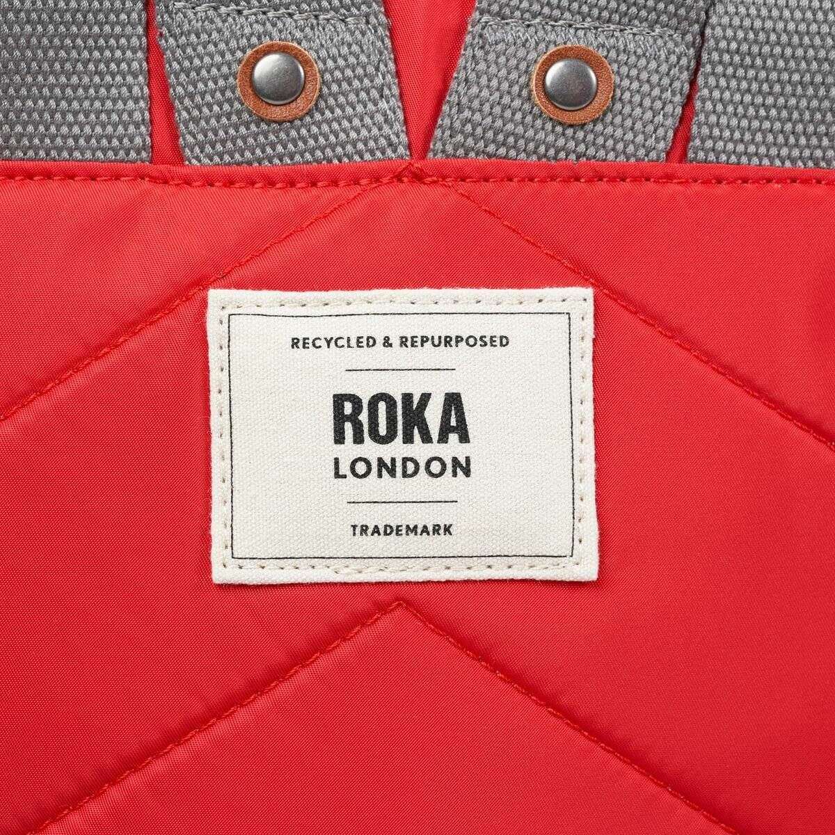 Roka Bantry B Small Recycled Nylon Backpack - Chilli Oil Red - Image 7