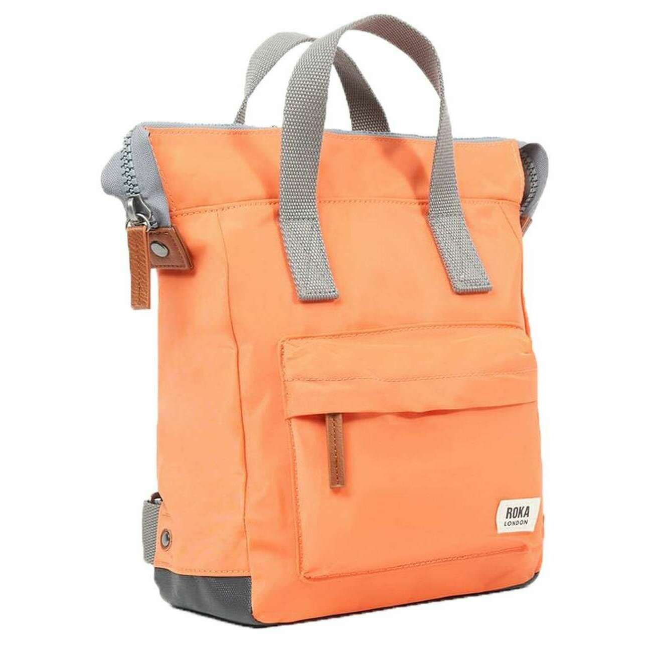 Roka Bantry B Small Recycled Nylon Backpack - Firecracker Orange - Image 3