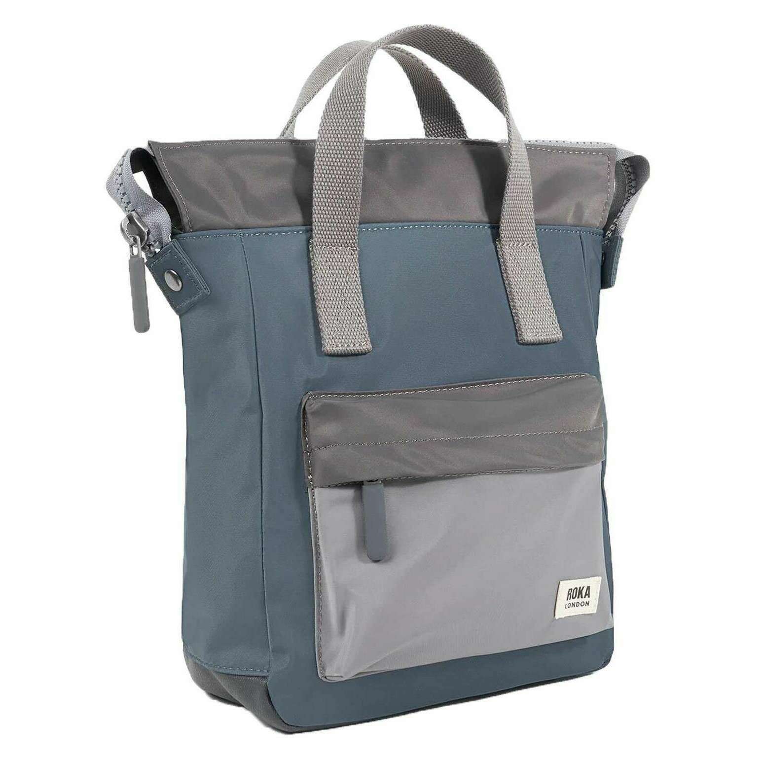 Roka Bantry B Small Recycled Nylon Backpack - Grey Tonal - Image 3