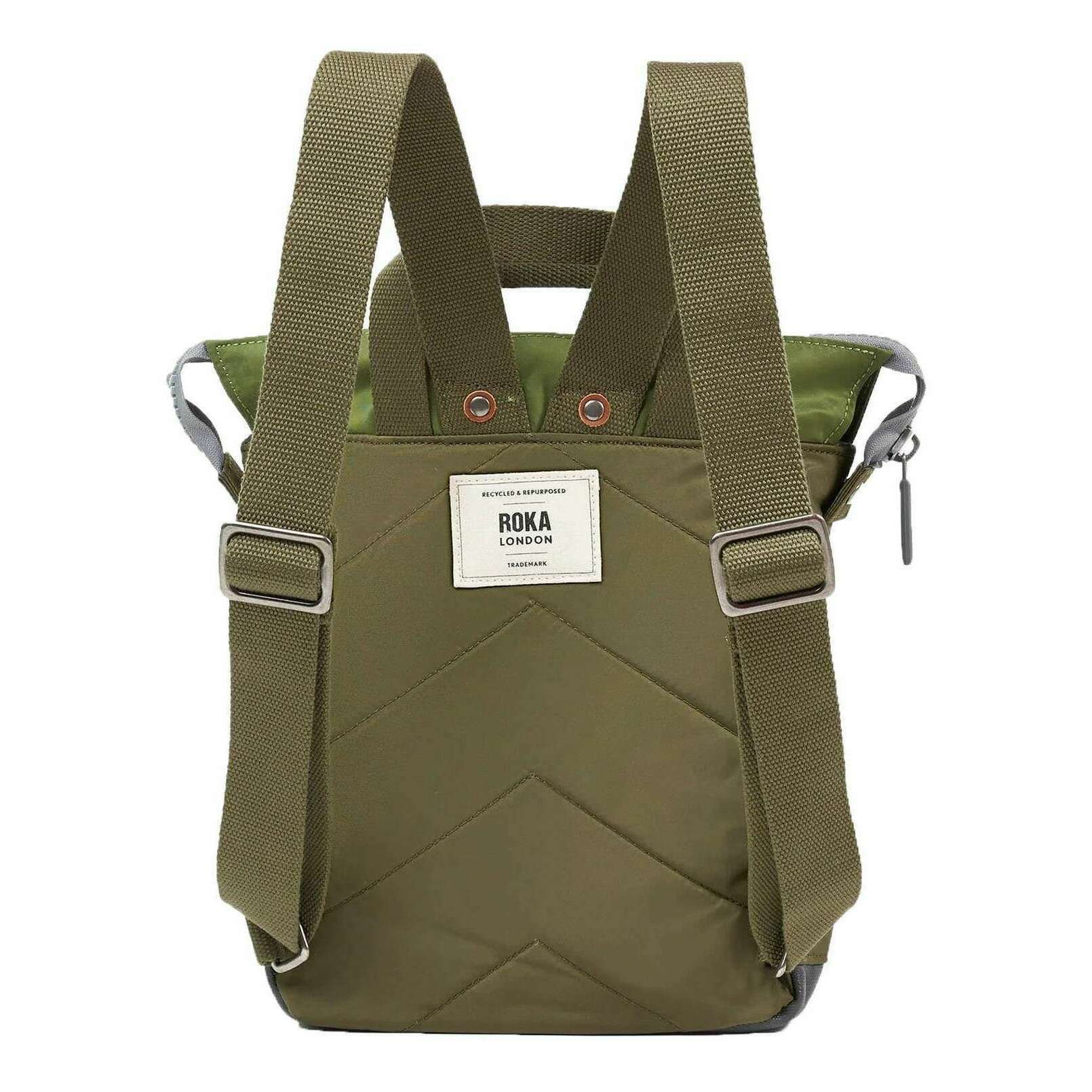Roka Bantry B Small Recycled Nylon Backpack - Military Tonal Green - Image 2