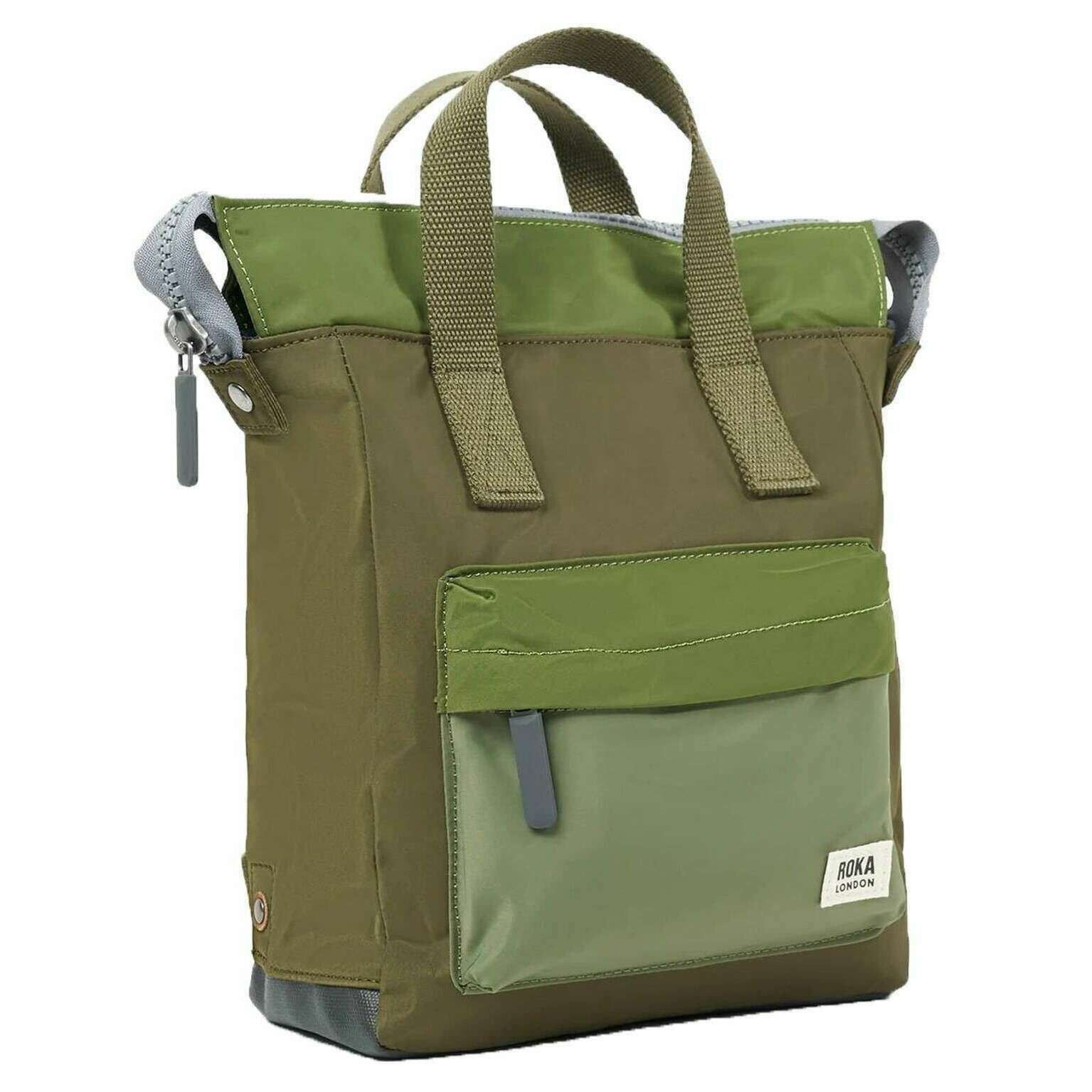Roka Bantry B Small Recycled Nylon Backpack - Military Tonal Green - Image 3