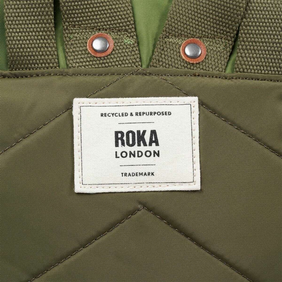 Roka Bantry B Small Recycled Nylon Backpack - Military Tonal Green - Image 7