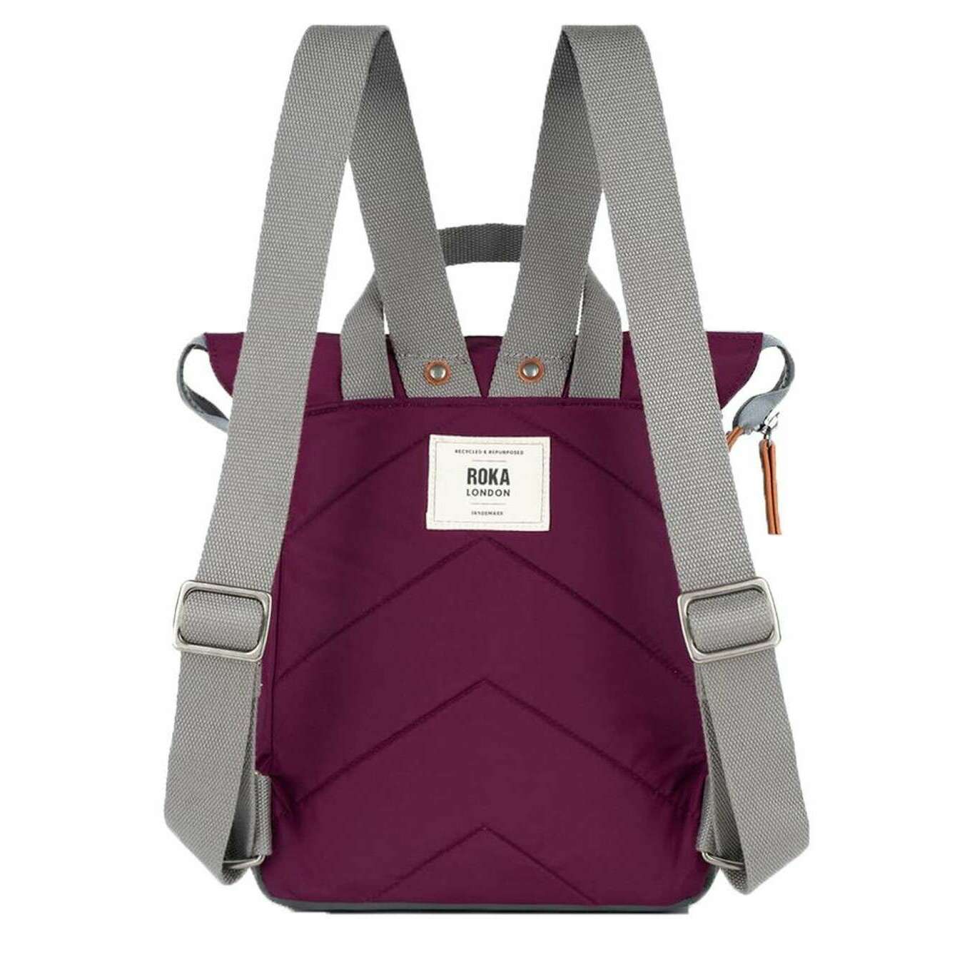 Roka Bantry B Small Recycled Nylon Backpack - Royal Burgundy - Image 2