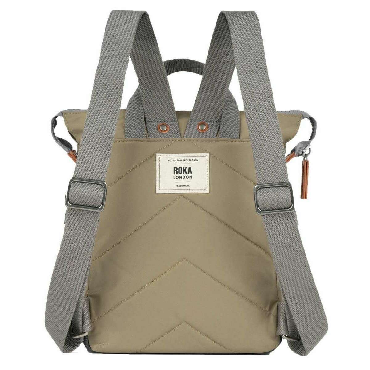 Roka Bantry B Small Recycled Nylon Backpack - Taupe Green - Image 2