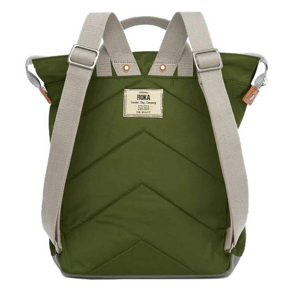 Roka Bantry B Small Sustainable Nylon Backpack - Avocado Green - Image 3