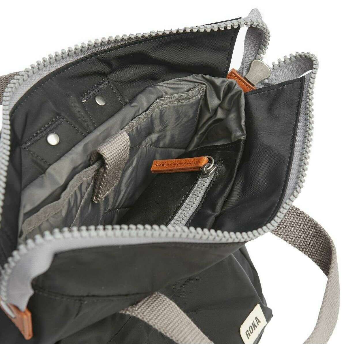 Roka Bantry B Small Sustainable Nylon Backpack - Black - Image 3