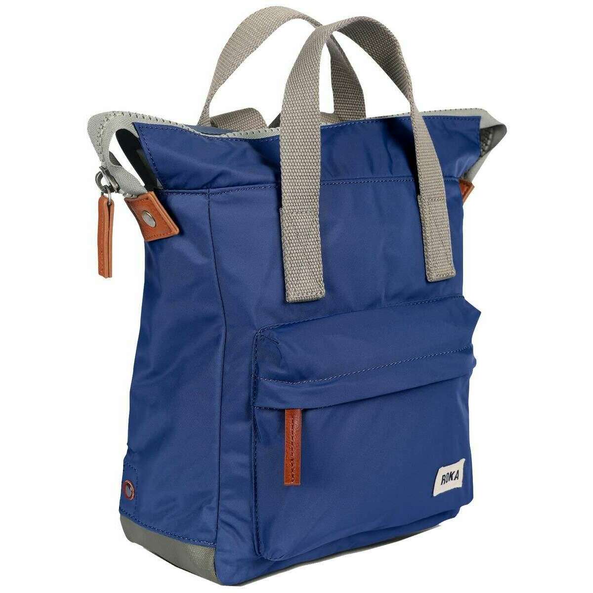Roka Bantry B Small Sustainable Nylon Backpack - Burnt Blue - Image 4