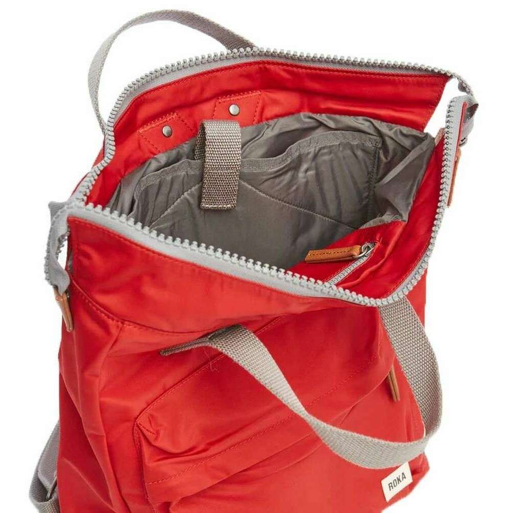 Roka Bantry B Small Sustainable Nylon Backpack - Cranberry Red - Image 4