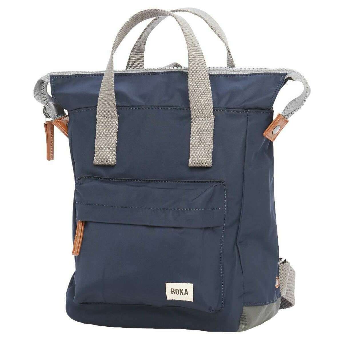 Roka Bantry B Small Sustainable Nylon Backpack - Midnight Navy - Image 4