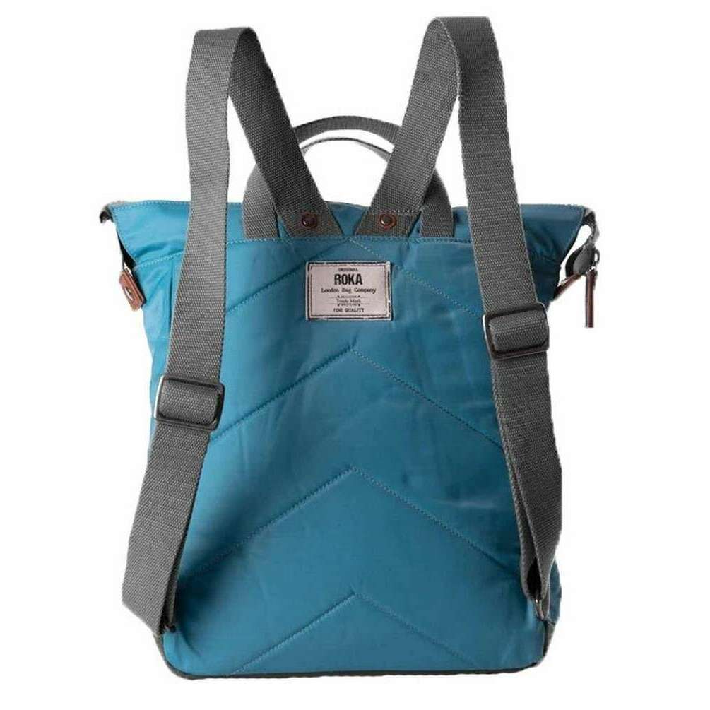 Roka Bantry B Small Sustainable Nylon Backpack - Petrol Blue - Image 2