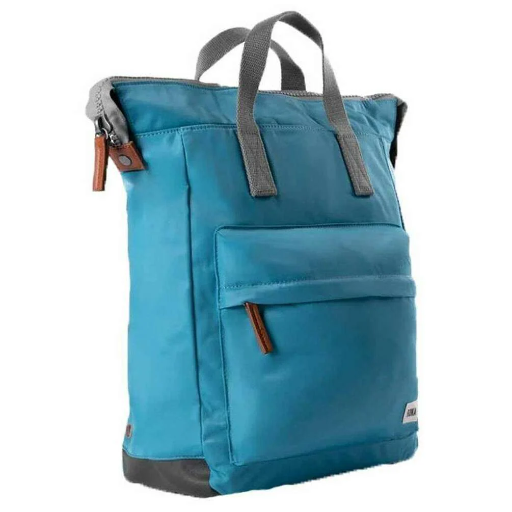 Roka Bantry B Small Sustainable Nylon Backpack - Petrol Blue - Image 3