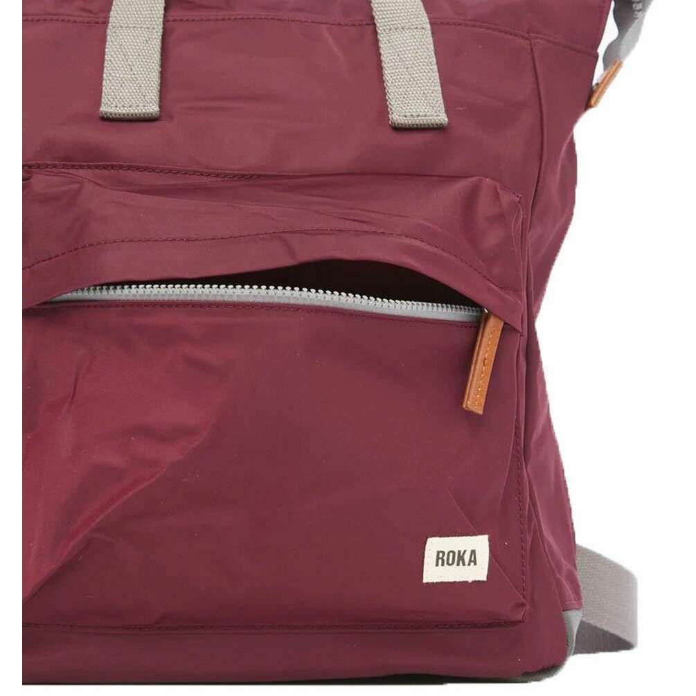Roka Bantry B Small Sustainable Nylon Backpack - Plum Burgundy - Image 6