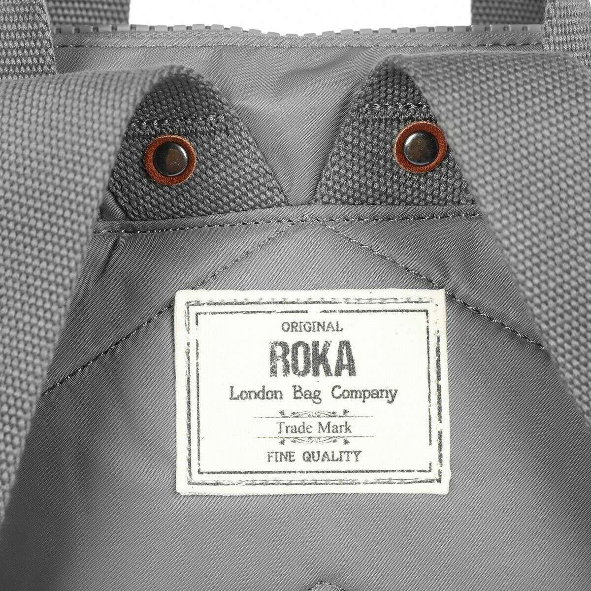 Roka Bantry B Small Sustainable Nylon Backpack - Stormy Grey - Image 5