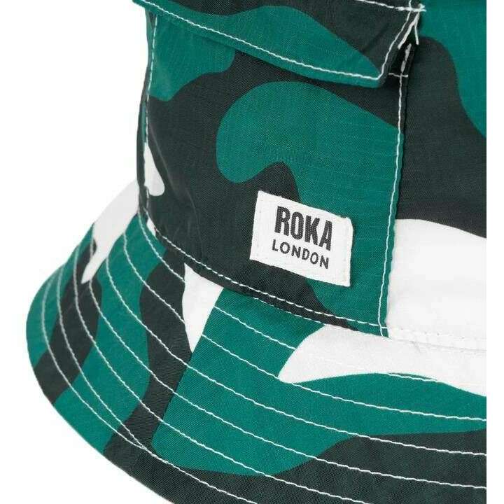Roka Bedford Recycled Nylon Bucket Hat - Urban Rose Camo Green - Image 5