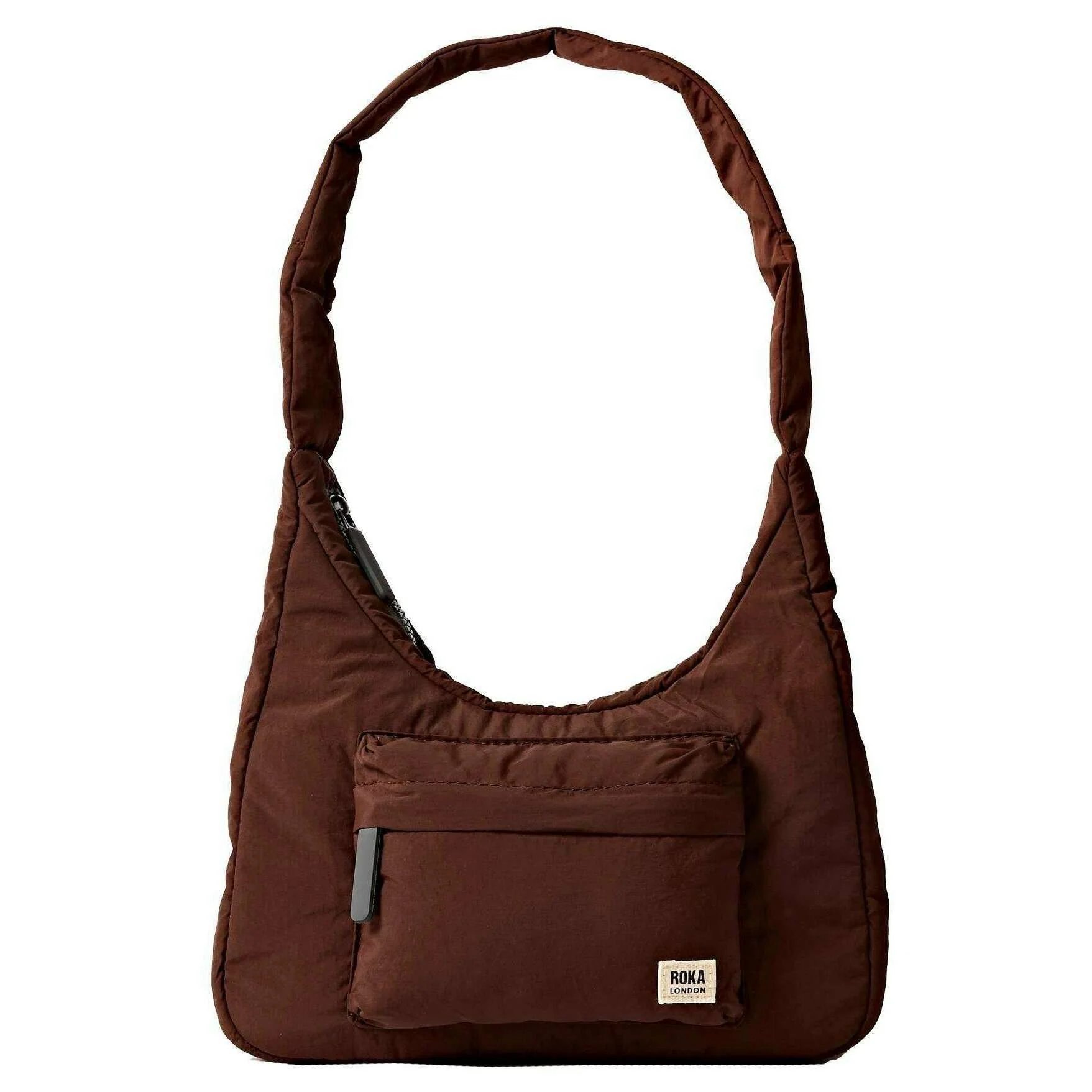 Roka Belsize Recycled Taslon Small Handbag - Chocolate Brown
