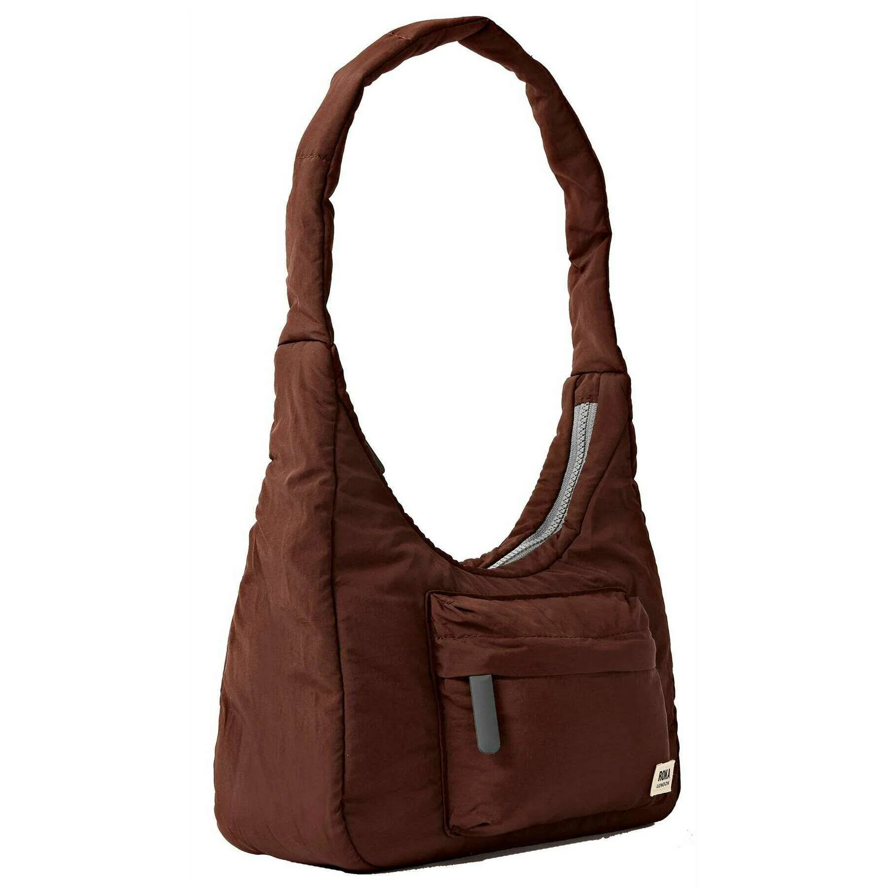 Roka Belsize Recycled Taslon Small Handbag - Chocolate Brown - Image 3