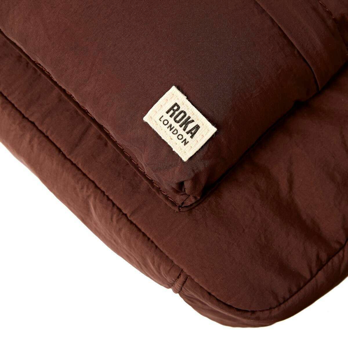 Roka Belsize Recycled Taslon Small Handbag - Chocolate Brown - Image 6