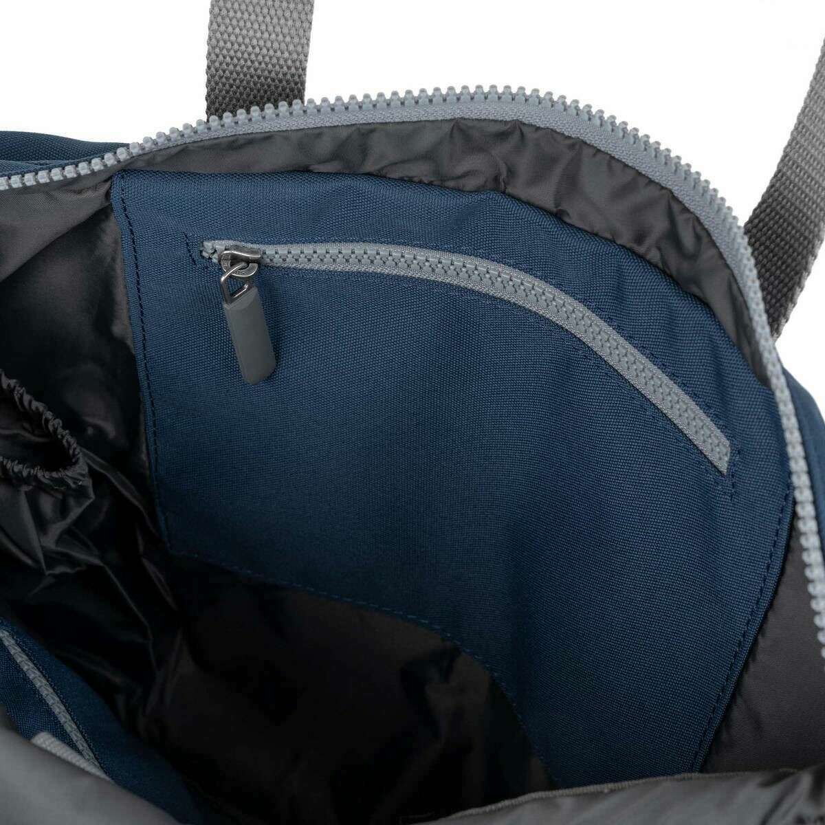 Roka Blackfriars M Large Recycled Canvas Messenger Bag - Deep Blue - Image 4