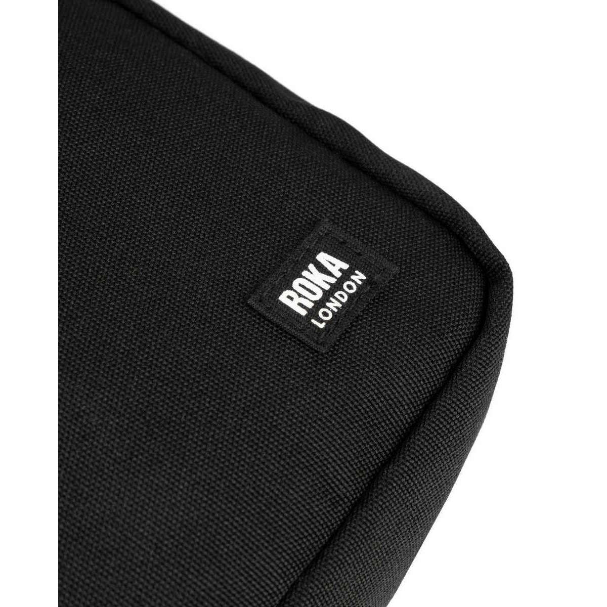 Roka Bond All Black Recycled Canvas Crossbody Bag - Ash Black - Image 5