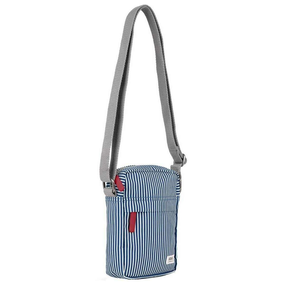 Roka Bond Hickory with Red Recycled Canvas Crossbody Bag - Red/Blue/White - Image 3