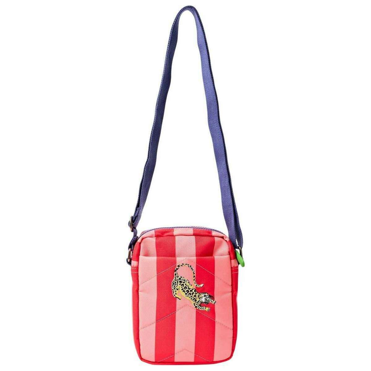 Roka Bond Recycled Canvas Crossbody Bag - Circus Print Red/Pink - Image 2
