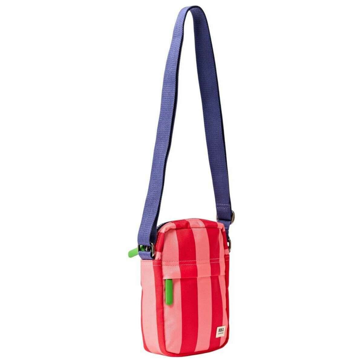 Roka Bond Recycled Canvas Crossbody Bag - Circus Print Red/Pink - Image 3