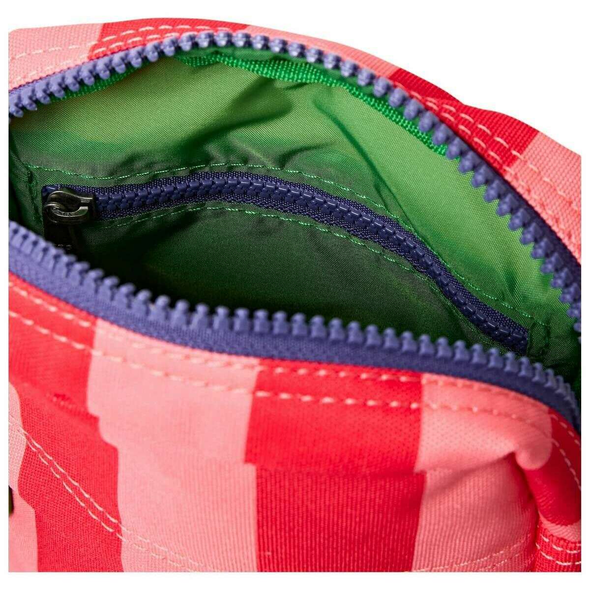 Roka Bond Recycled Canvas Crossbody Bag - Circus Print Red/Pink - Image 4