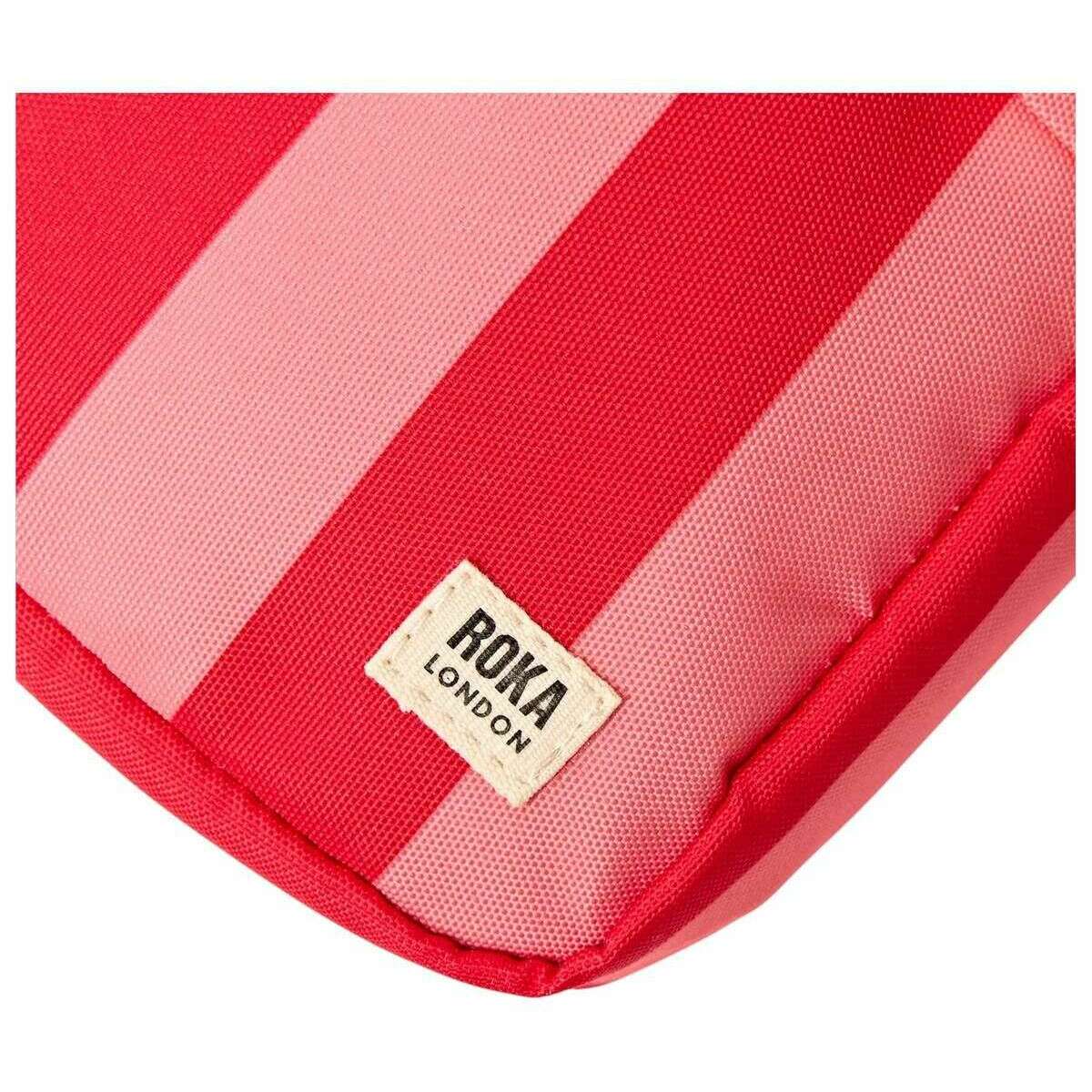 Roka Bond Recycled Canvas Crossbody Bag - Circus Print Red/Pink - Image 7