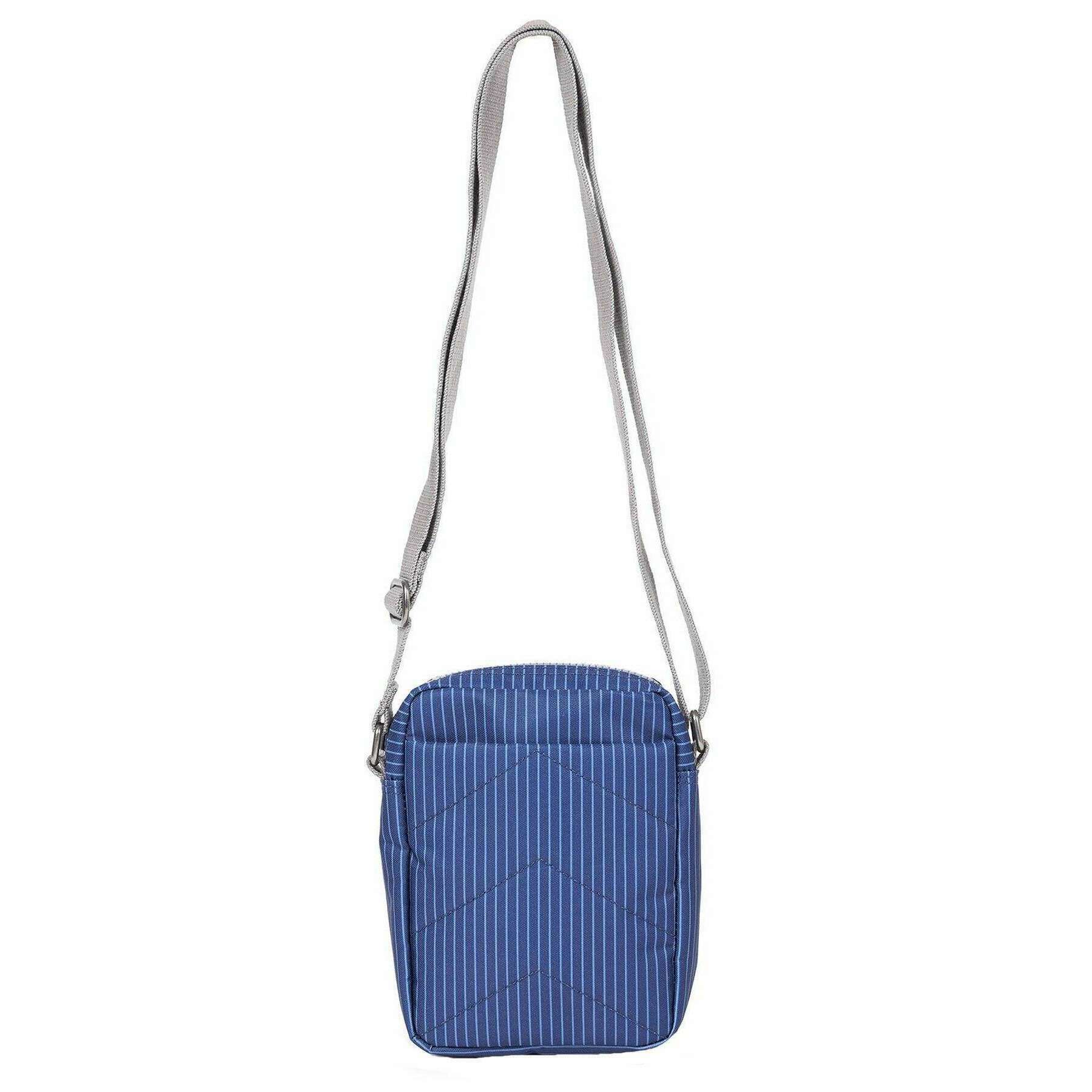Roka Bond Small Recycled Canvas Crossbody Bag - Dark Denim Pinstripe Blue - Image 2