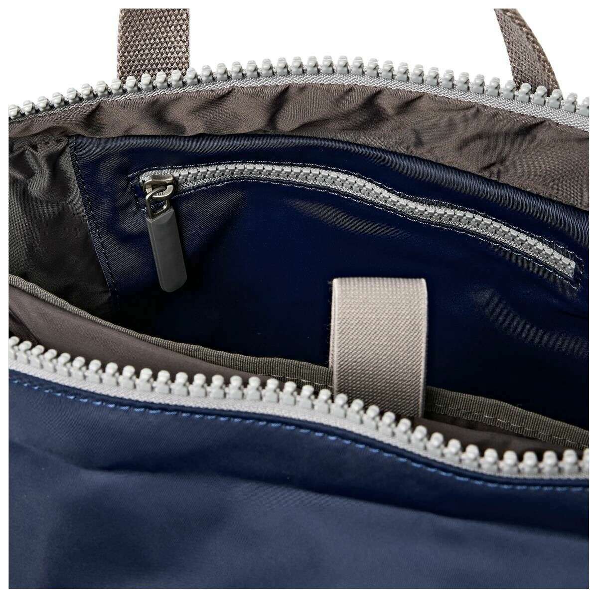 Roka Camden J Medium Recycled Nylon Backpack - Midnight Stripe Navy - Image 4