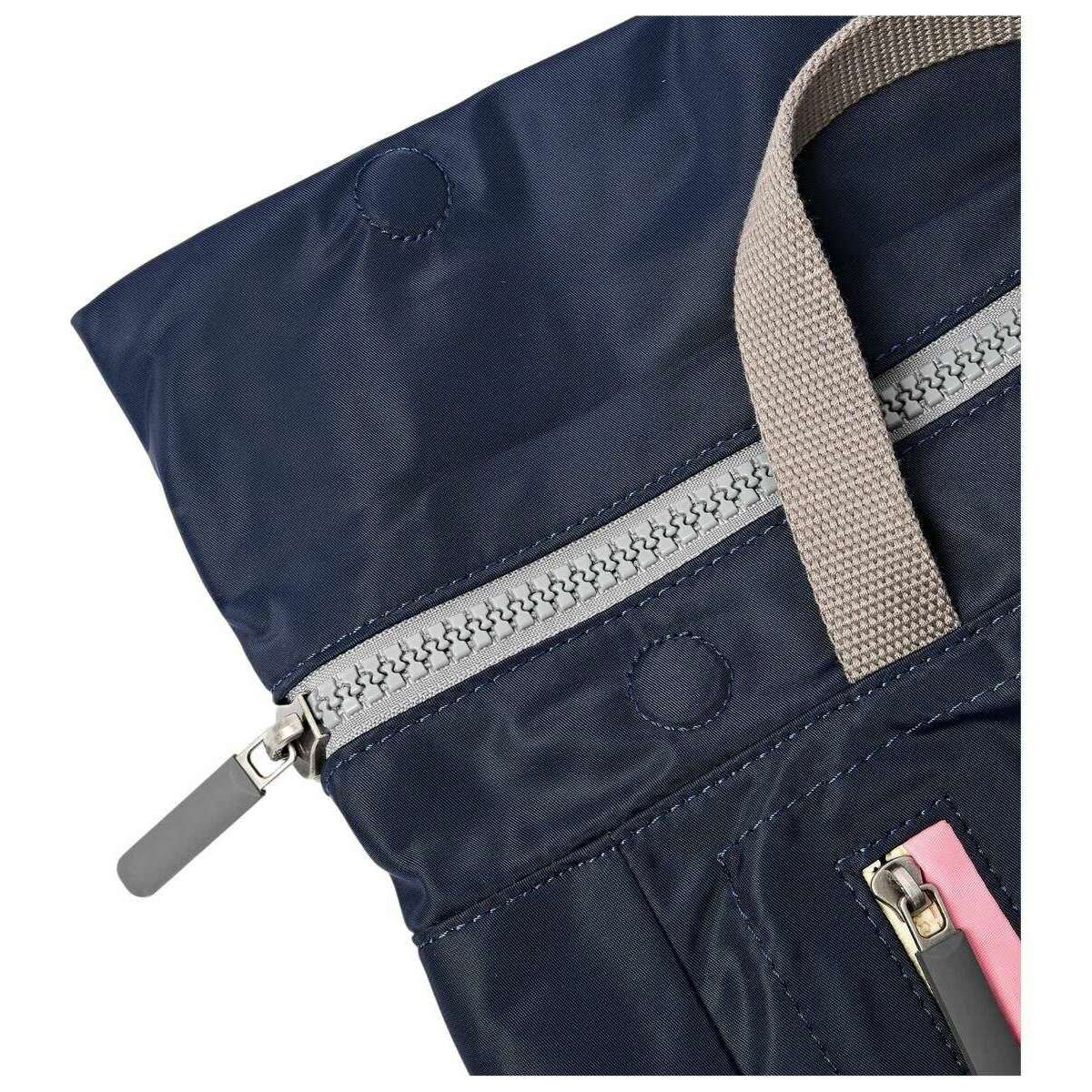 Roka Camden J Medium Recycled Nylon Backpack - Midnight Stripe Navy - Image 7